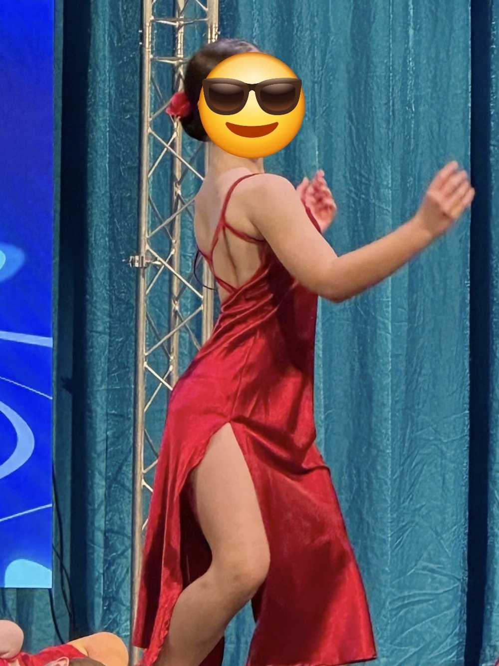 Red Satin Strappy One-Piece Dress for Kids